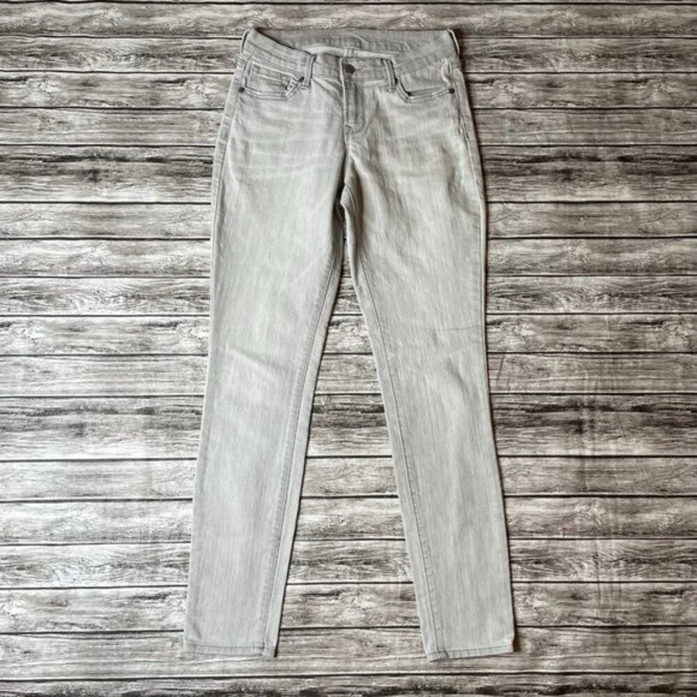 Old Navy Women's Curvy Skinny Jeans Size 2R Light Grey Stretch Mid Rise